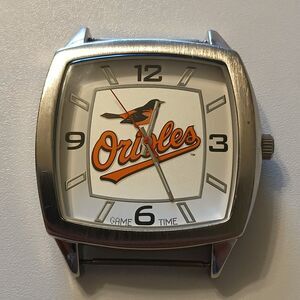 Game Time Men's Retro Series Baltimore Orioles Silver Tone Watch Case WR 3ATM